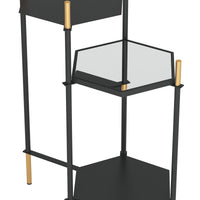 Moderna 3 Level Black and Gold Accent Side Table