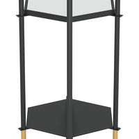 Moderna 3 Level Black and Gold Accent Side Table