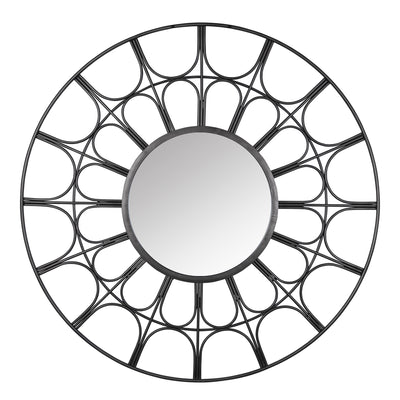 Metal Arch Design Round Wall Mirror