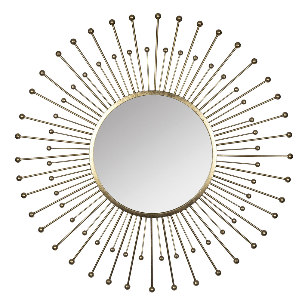 Gold Sunburst Round Wall Mirror
