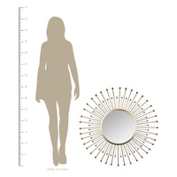 Gold Sunburst Round Wall Mirror