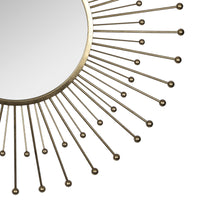 Gold Sunburst Round Wall Mirror