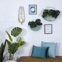 Tropical Gold Metal Leaf Wall Sconce