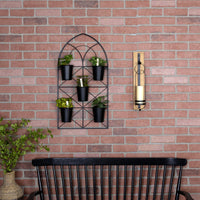 Metal and Wood Vertical Wall Candle Holder