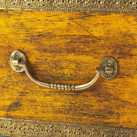 Hand Painted Brass Inlay Storage Trunk
