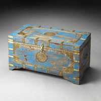 Neela Painted Brass Inlay Storage Trunk