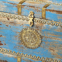 Neela Painted Brass Inlay Storage Trunk
