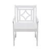 White Dining Armchair with Decorative Back