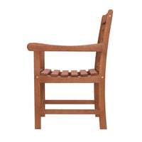 Brown Dining Armchair with Hatched Back