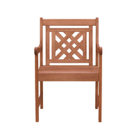 Brown Dining Armchair with Hatched Back