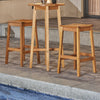 Set of Two Natural Wood Dining Stools