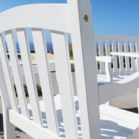White Patio Armchair with Horizontal Slats