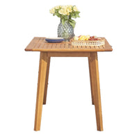 Light Wood Dining Table with Slatted Top