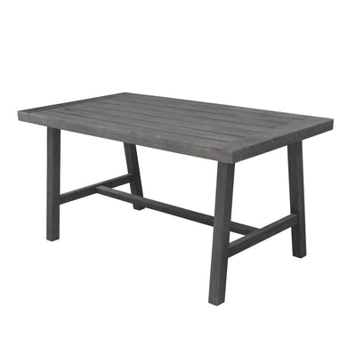 Dark Grey Dining Table with Leg Support