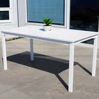White Dining Table with Straight Legs