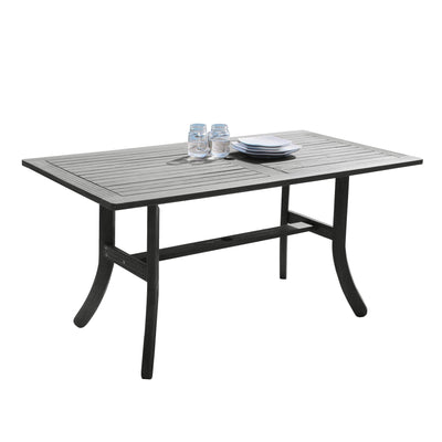 Distressed Grey Dining Table with Curved Legs