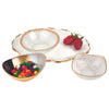 Set of Two 6" Bubble Glass Bowls With Scalloped Gold Rims