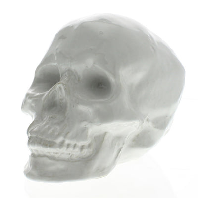 White Ceramic Skull Sculpture