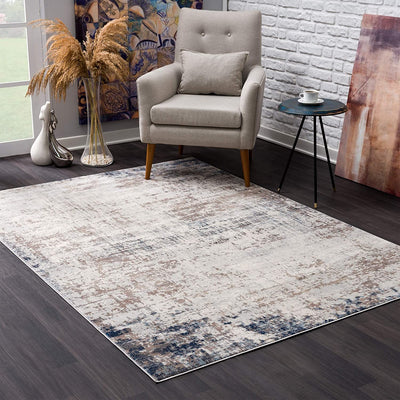 2’ x 3’ Navy Blue Distressed Striations Scatter Rug