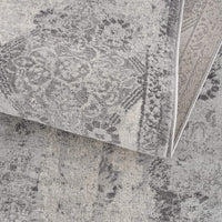 2’ x 3’ Gray Distressed Trellis Pattern Scatter Rug