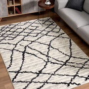 5’ x 8’ Gray and Black Modern Abstract Area Rug