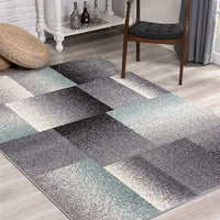 4' x 6’ Gray Modern Geometric Area Rug