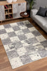 4’ x 6’ White and Gray Checkered Area Rug