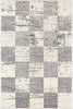 4’ x 6’ White and Gray Checkered Area Rug