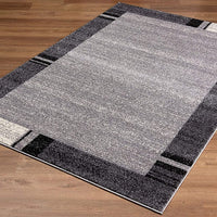 2’ x 4’ Gray Modern Bordered Area Rug