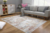 7’ x 10’ Gray and Beige Distressed Ornate Area Rug