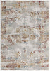 7’ x 10’ Gray and Beige Distressed Ornate Area Rug