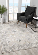 5’ x 8’ Cream and Gray Decorative Area Rug