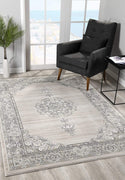 5’ x 8’ Gray Decorative Medallion Area Rug