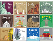 7" x 7" World Traveler Peel and Stick Removable Tiles