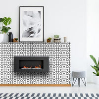 6" X 6" White and Black Sun Peel and Stick Removable Tiles