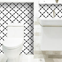 7" X 7" Black and White Tri Peel and Stick Tiles