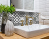 4" X 4" Gray and White Mosaic Peel and Stick Removable Tiles