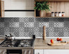 7" X 7" Gray and White Mosaic Peel and Stick Removable Tiles
