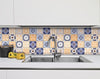4" x 4" Yellow White and Blues Peel and Stick Removable Tiles