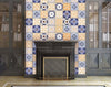 6" x 6" Yellow White and Blues Peel and Stick Removable Tiles