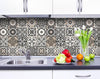 7" x 7" Charcoal and White Mosaic Peel and Stick Removable Tiles