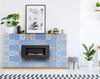 4" x 4" Dark and Light Blue Mosaic Peel and Stick Removable Tiles