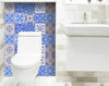 6" x 6" Dark and Light Blue Mosaic Peel and Stick Removable Tiles