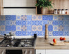 6" x 6" Dark and Light Blue Mosaic Peel and Stick Removable Tiles