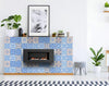 7" x 7" Dark and Light Blue Mosaic Peel and Stick Removable Tiles