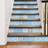 4" x 4" Ocean Blue Mosaic Peel and Stick Removable Tiles