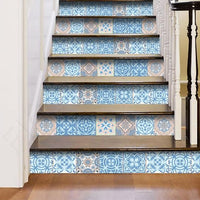 6" x 6" Ocean Blue Mosaic Peel and Stick Removable Tiles