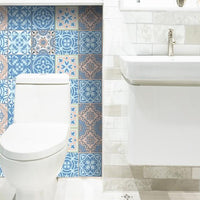 8" x 8" Ocean Blue Mosaic Peel and Stick Removable Tiles