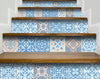 8" x 8" Ocean Blue Mosaic Peel and Stick Removable Tiles