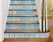 6" x 6" Sky Blue Mosaic Peel and Stick Removable Tiles